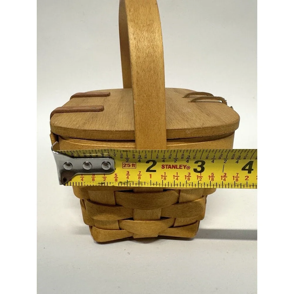 Longaberger Y2K Small Purse Basket Mini Picnic Basket Boho Style Kiddie Signed